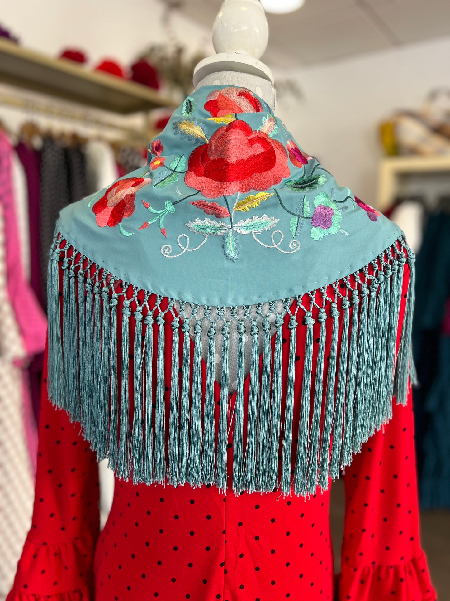 Mantón Carmen Agua Marina