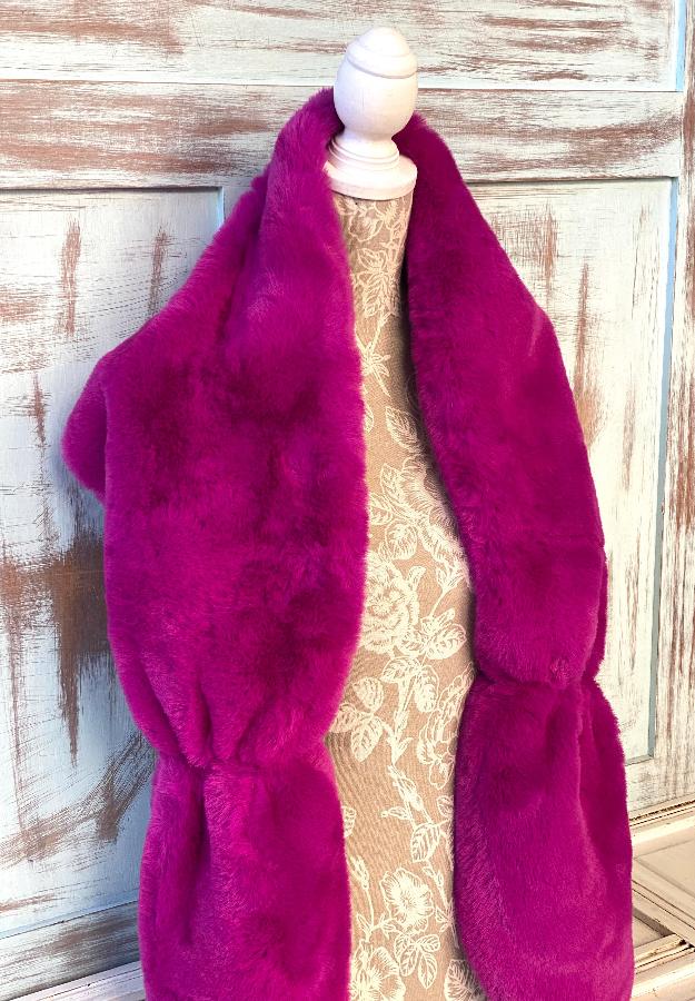 Estola Peluche Buganvilla Suave y Cálida para Abrigo