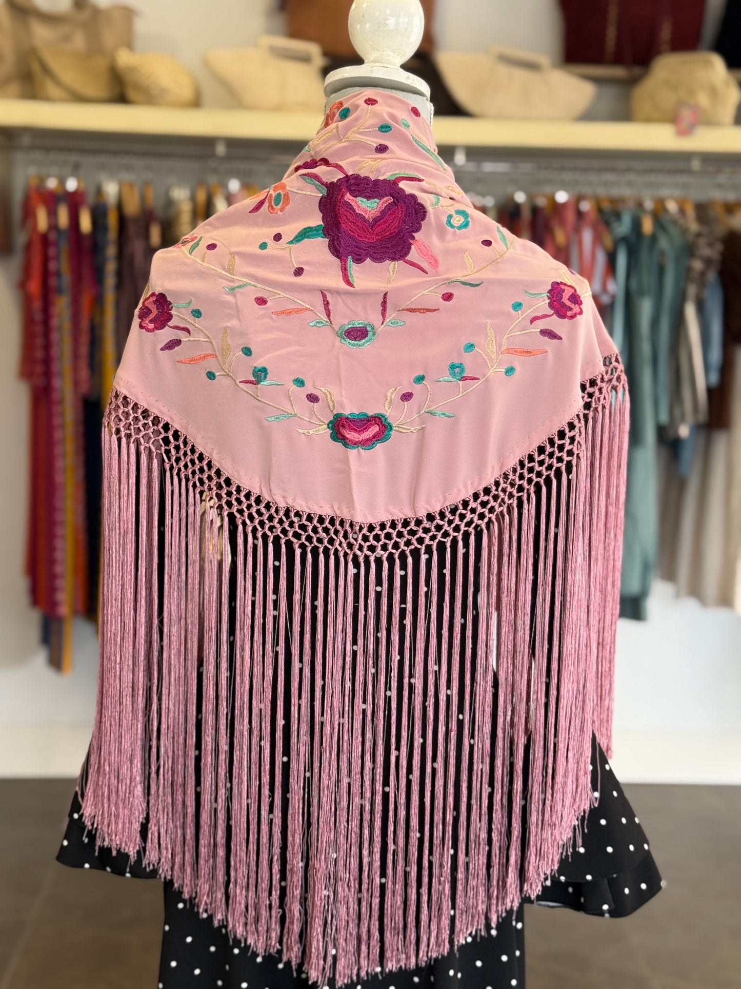 Mantón Paloma Rosa
