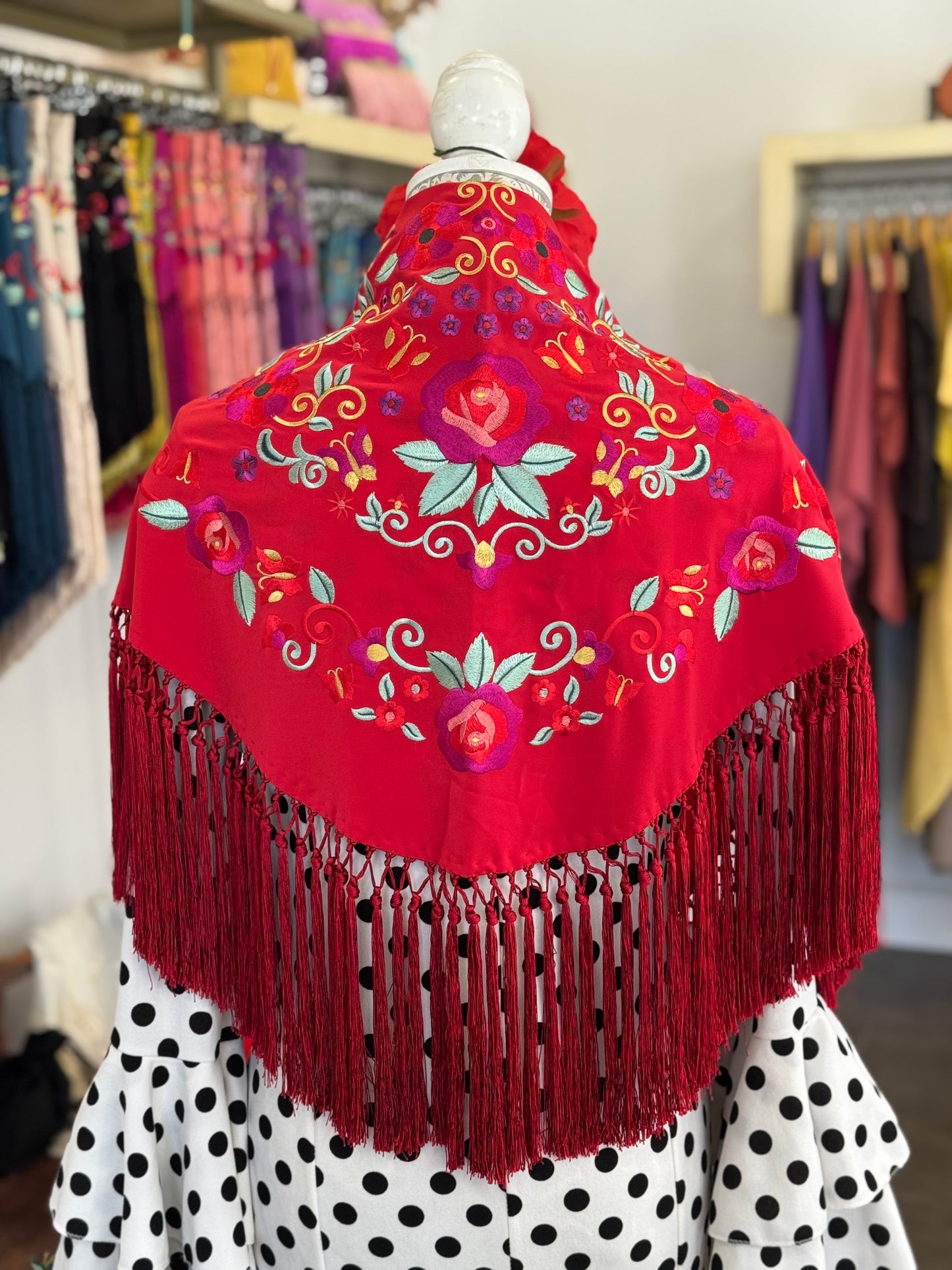 Mantón Jimena rojo