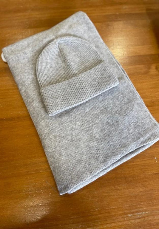 Conjunto Bufanda Y Gorro Gris