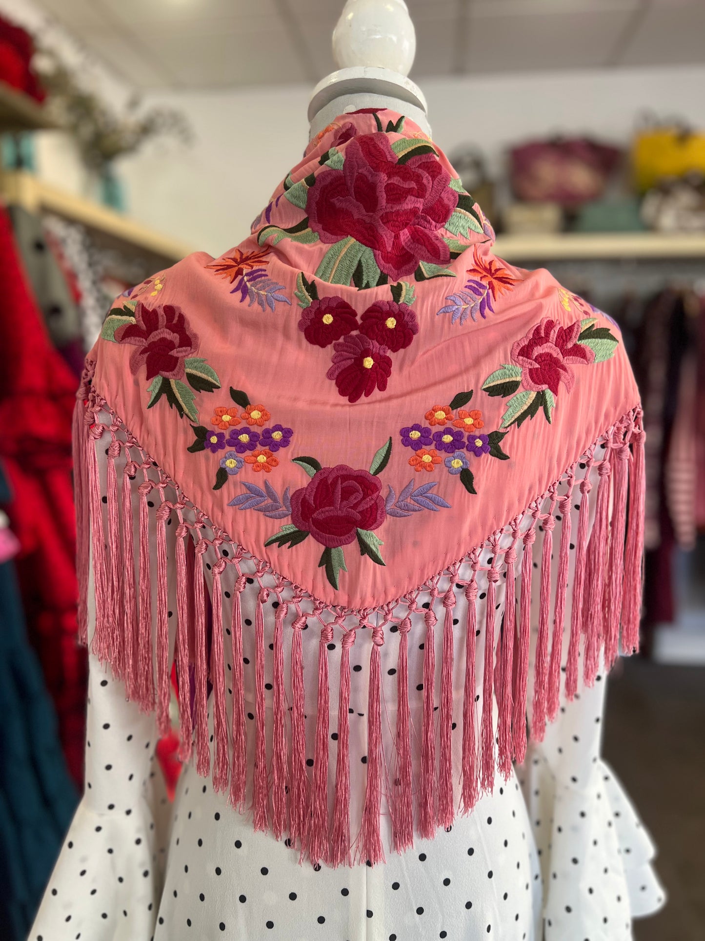 Mantón Laura Coral