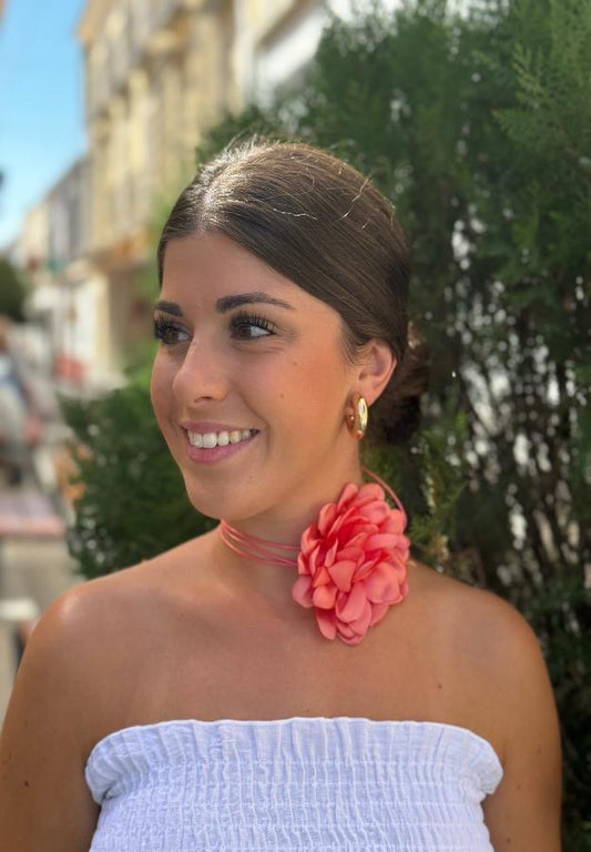 Choker Flor Coral
