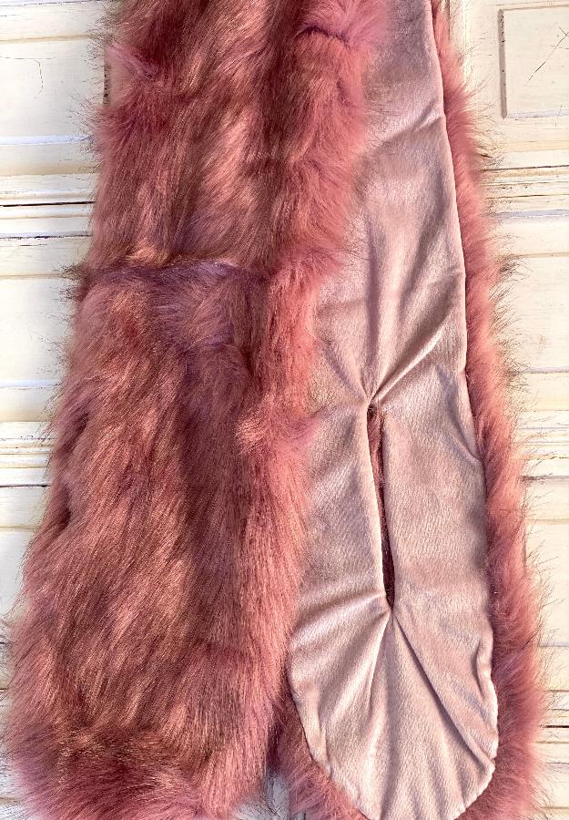 Estola Pelo Sintético Rosa Largo 1.63cm Ancho 20cm