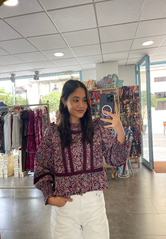 Camisa Carlota Burdeos