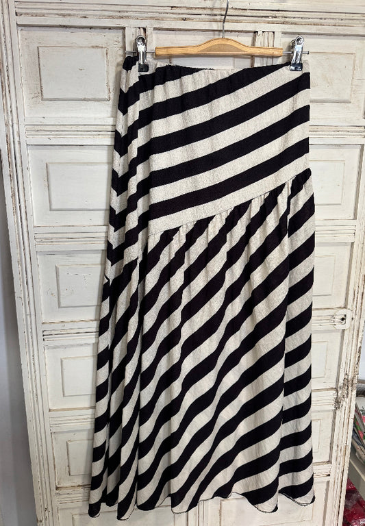 Falda Rayas Beige y Negra
