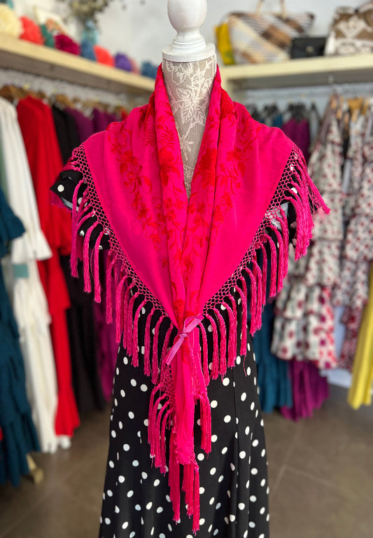 Mantón Cantillanaa Fucsia