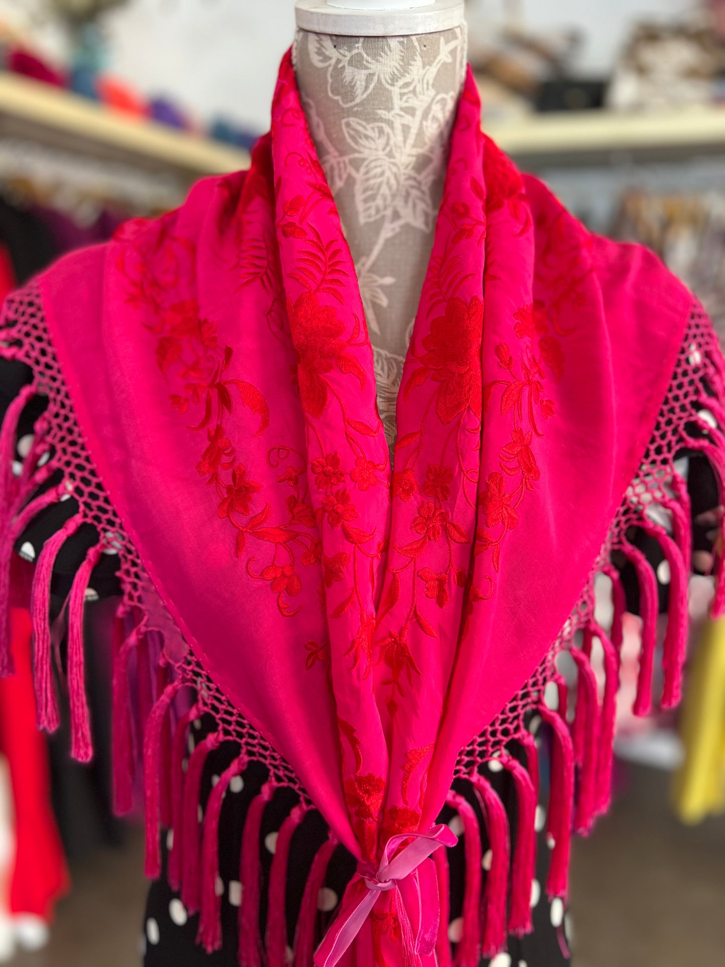 Mantón Cantillanaa Fucsia