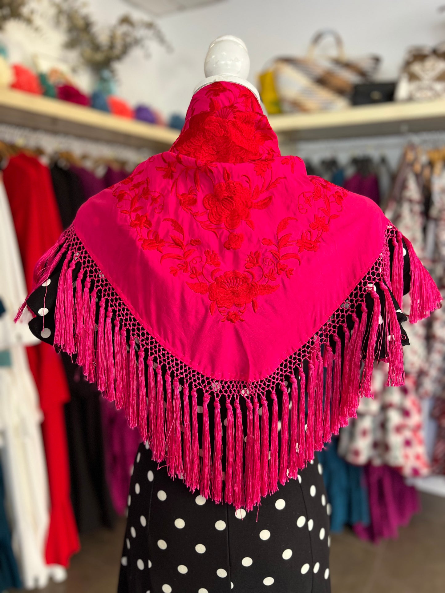 Mantón Cantillanaa Fucsia
