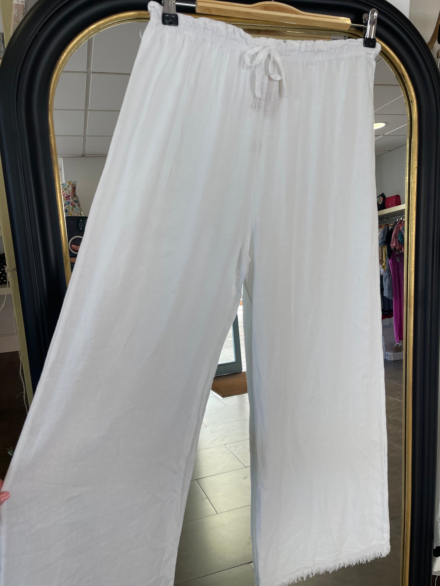 Pantalón lino blanco