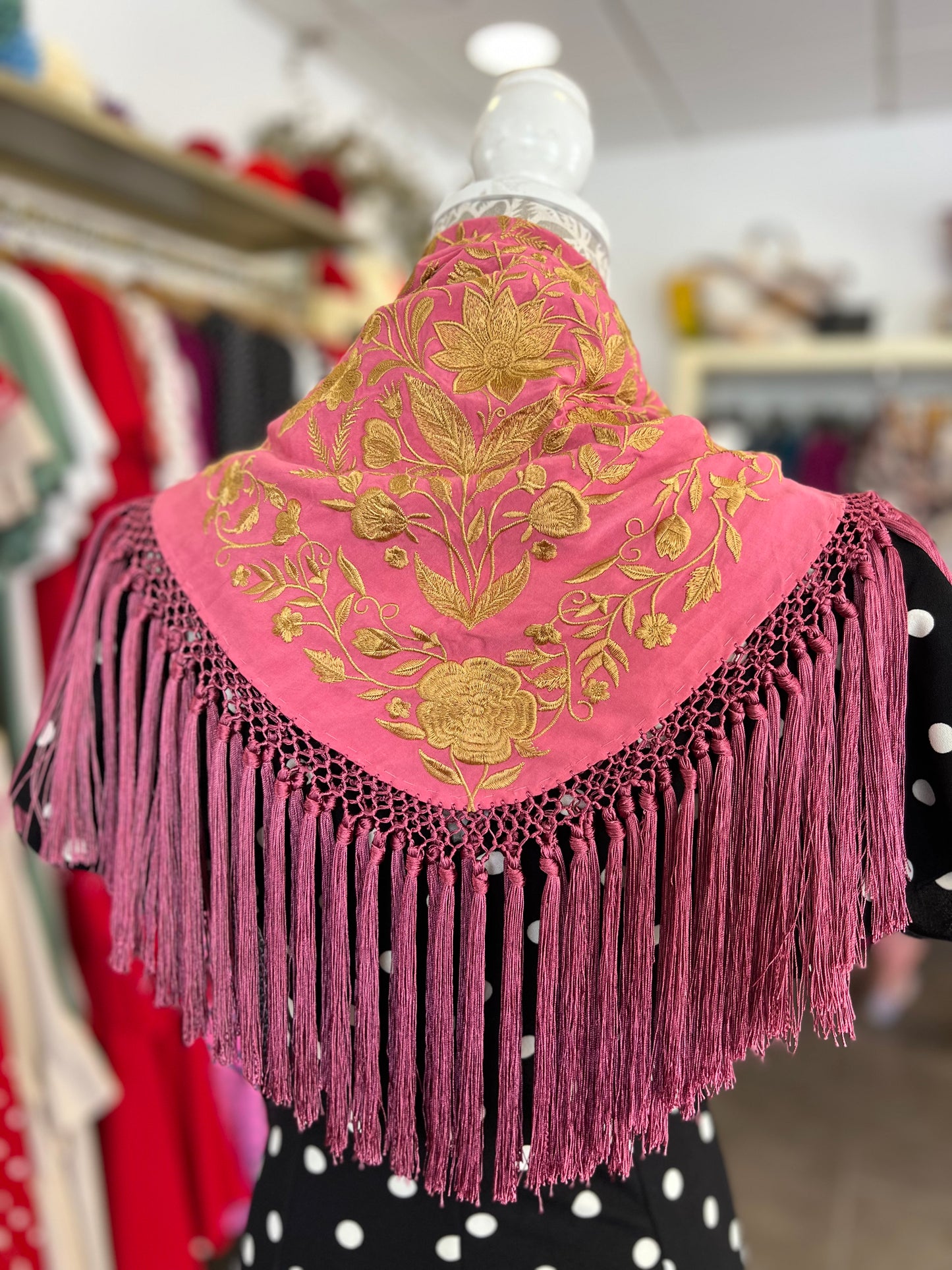 Mantón Cantillana Doble Rosa