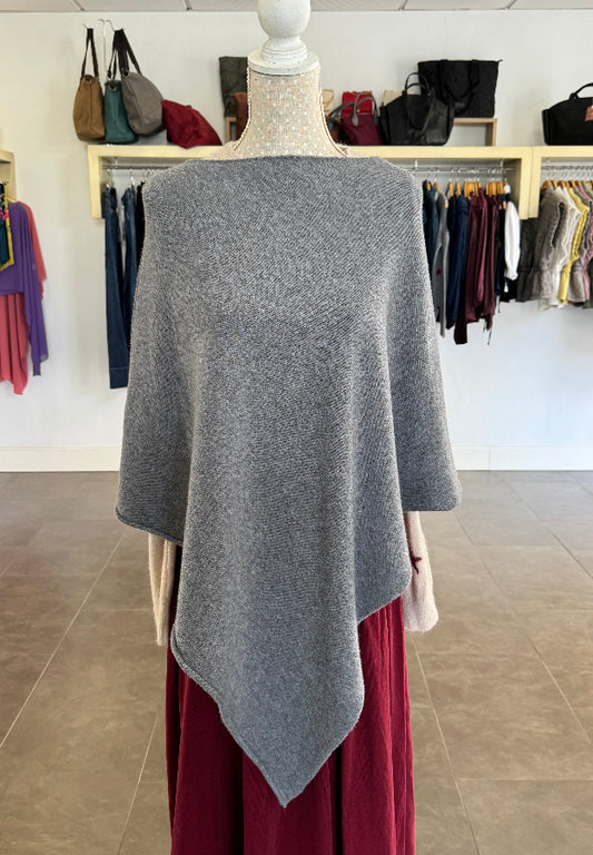 Poncho lana gris