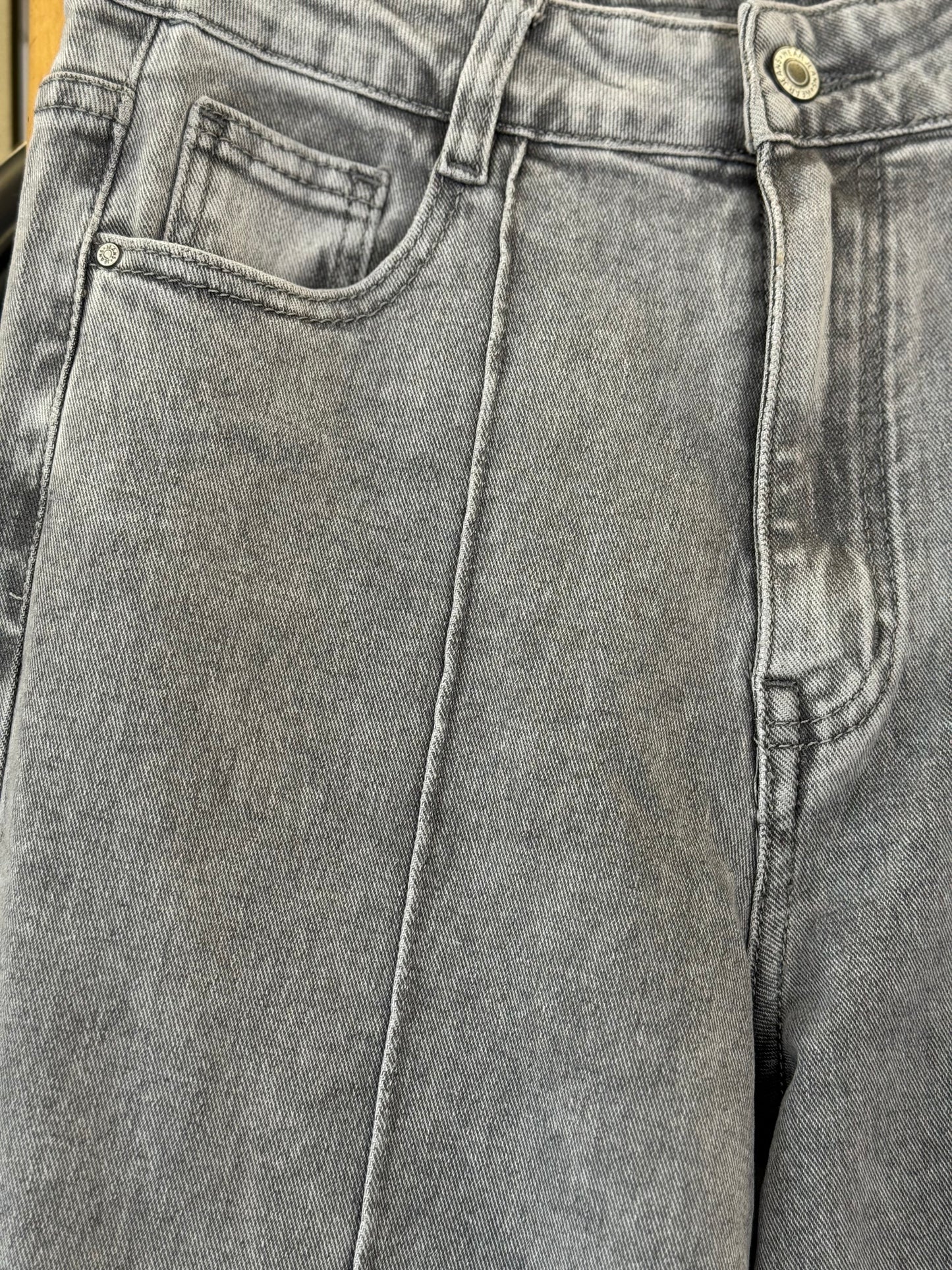 Pantalón Vaquero Gris Wide Leg
