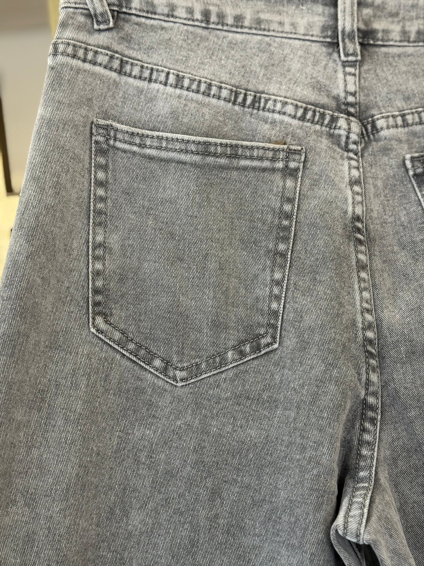 Pantalón Vaquero Gris Wide Leg