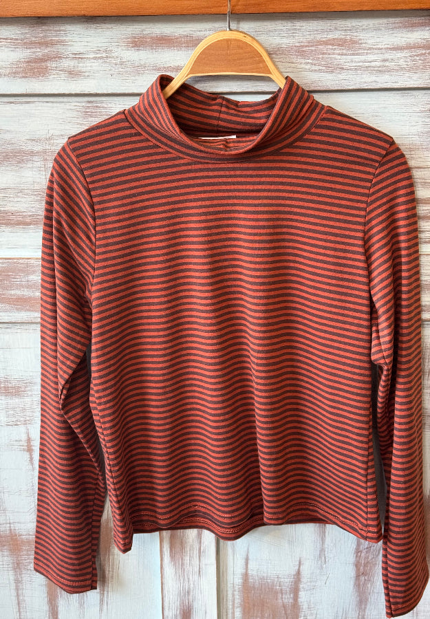 Camiseta Rayas Naranja y Marrón