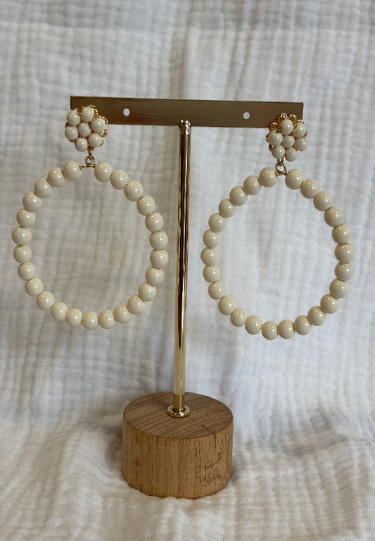 Pendiente Maca beige