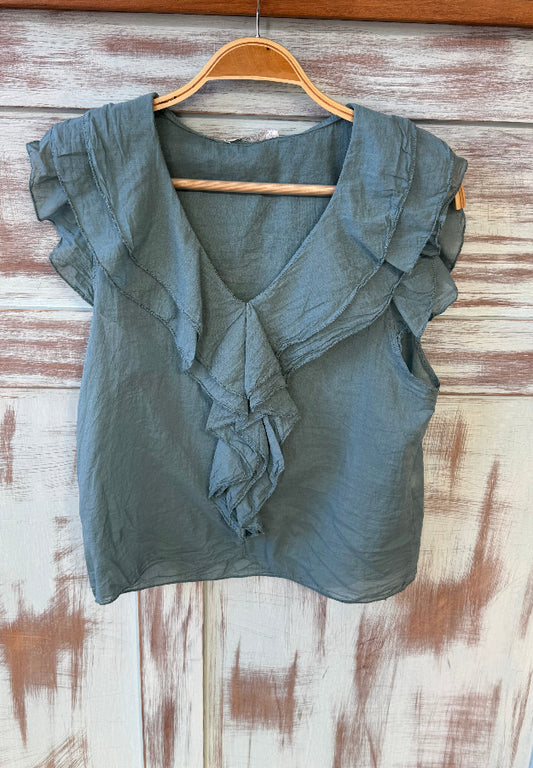 Blusa chiky verde agua