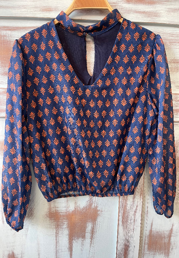 Blusa Gasa Azul