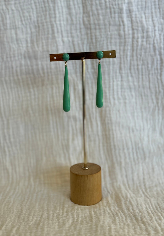 Pendiente Coral verde agua