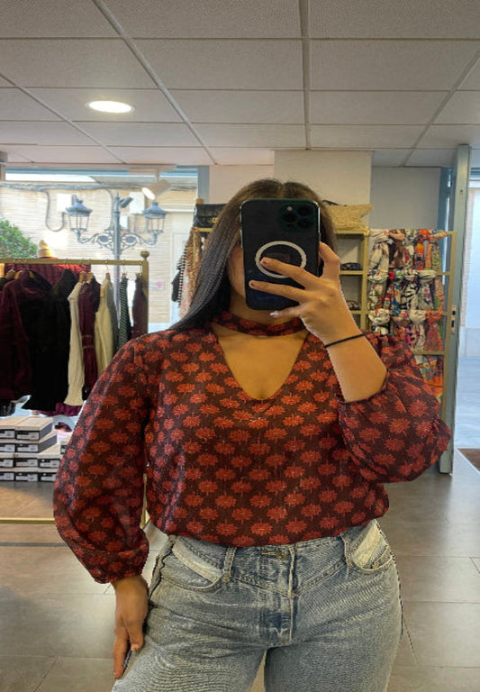 Blusa Gasa Marrón