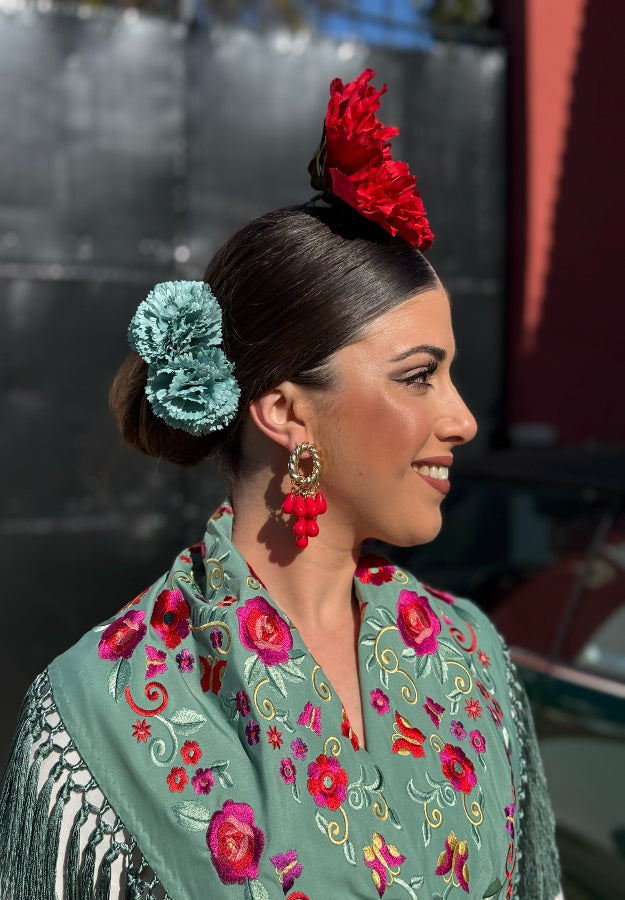Pendiente Candela rojo