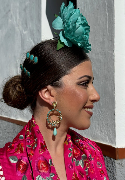 Pendiente María verde agua