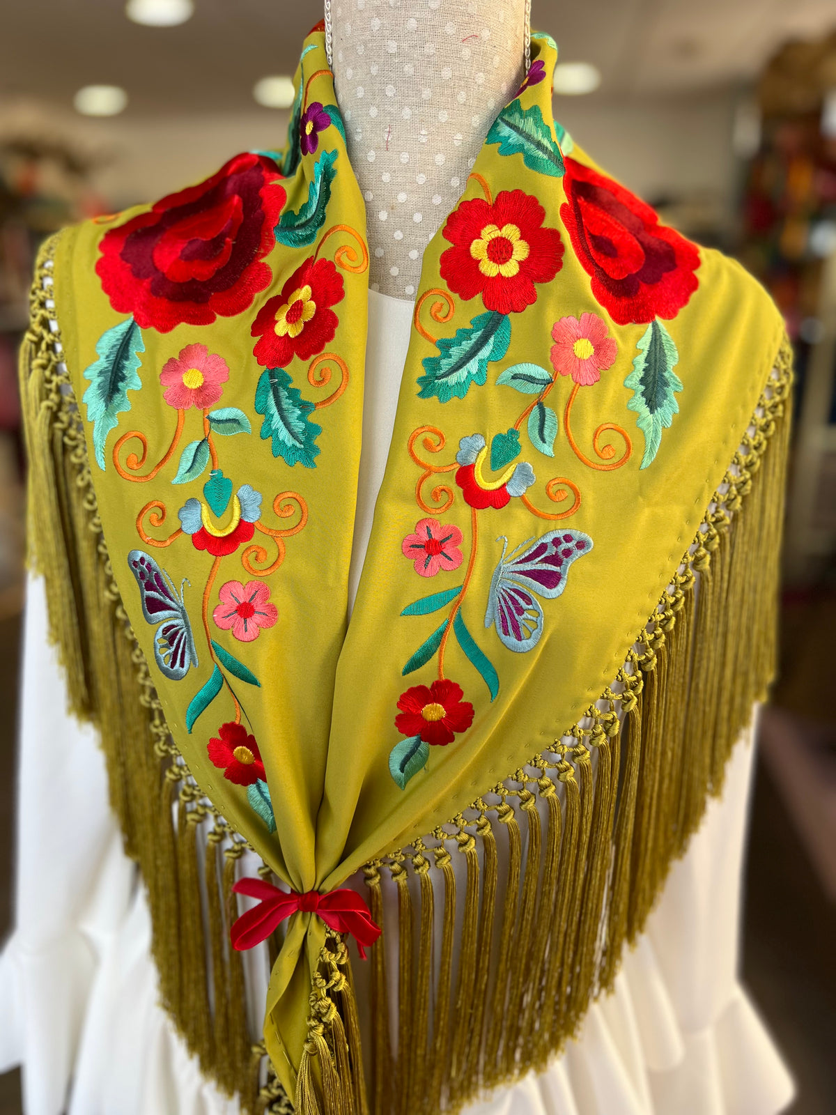 Mantón Celia Verde Pistacho