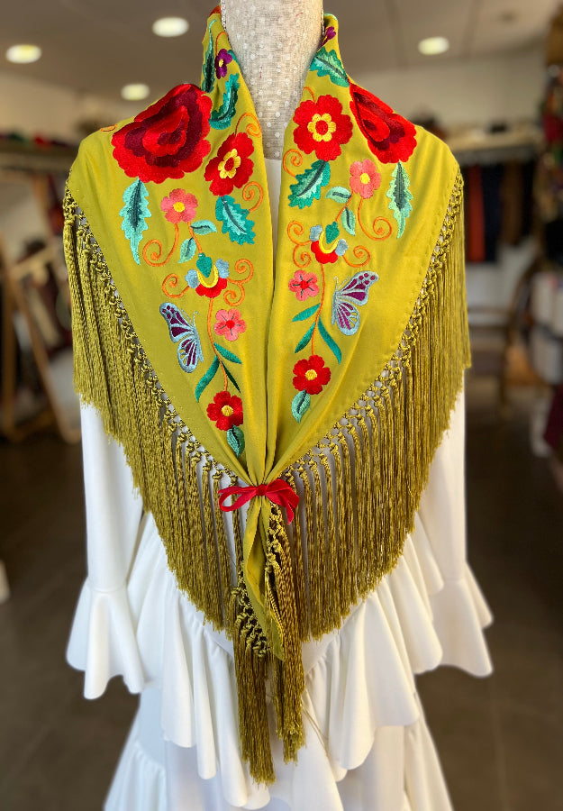 Mantón Celia Verde Pistacho