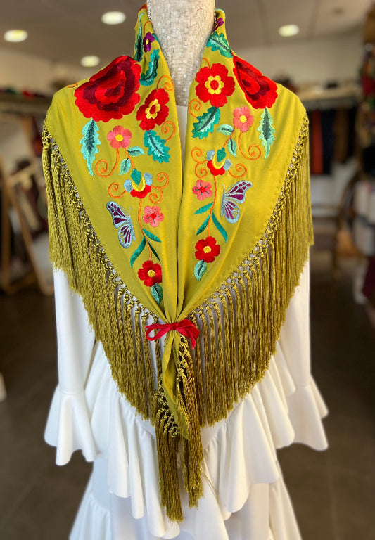 Mantón Celia Verde Pistacho