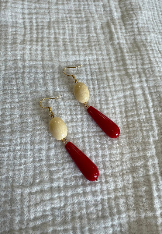Pendiente Rocío rojo