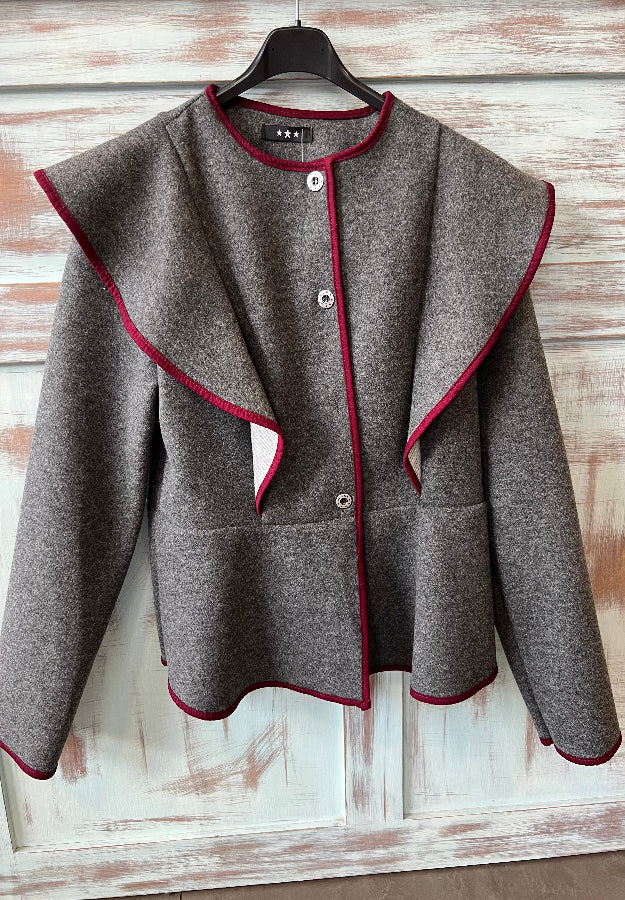 Chaqueta Gris Volante