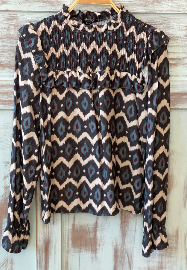 Blusa Lola Azul y Negra