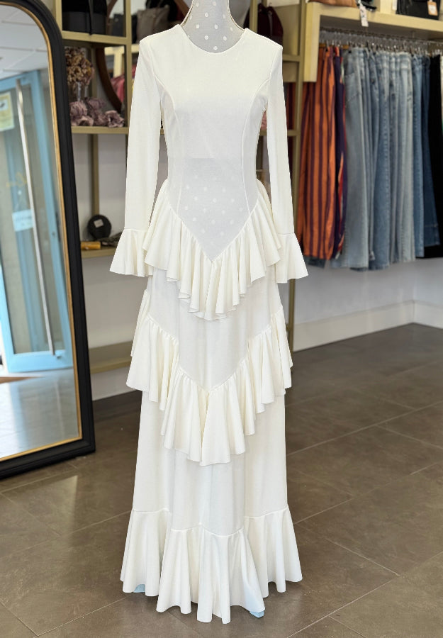 Traje flamenca Sevilla blanco