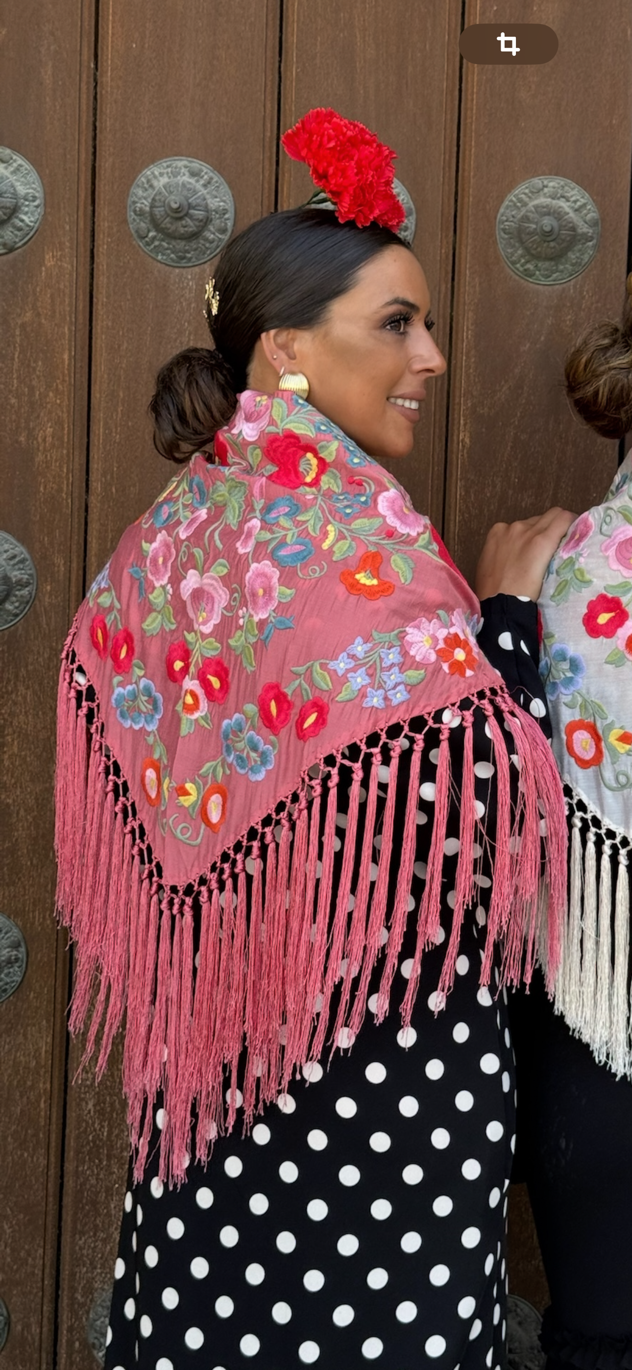 Mantón Manuela rosa