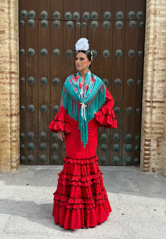 Traje flamenca Granada rojo