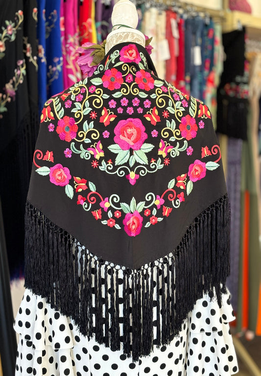 Mantón Pastora negro