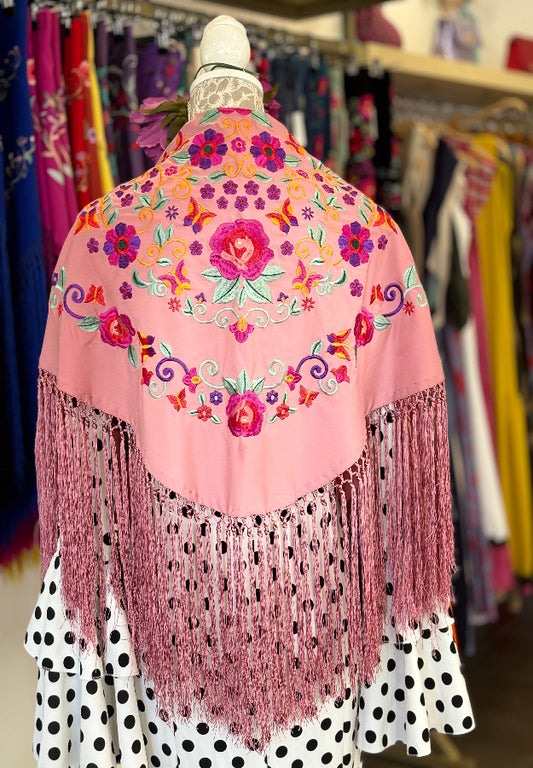 Mantón Candela rosa