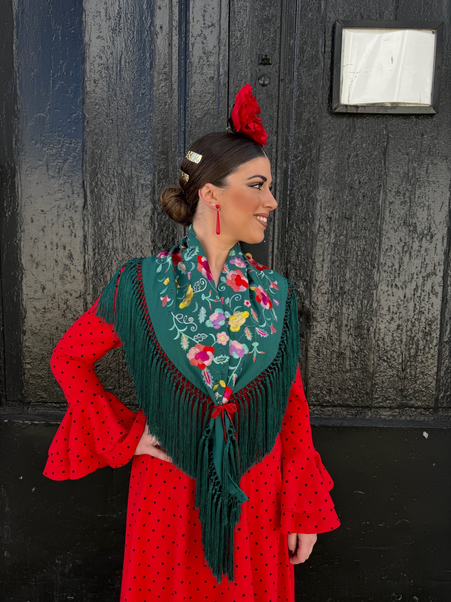 Traje Flamenca Almería Rojo
