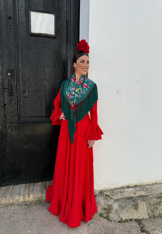 Traje Flamenca Almería Rojo