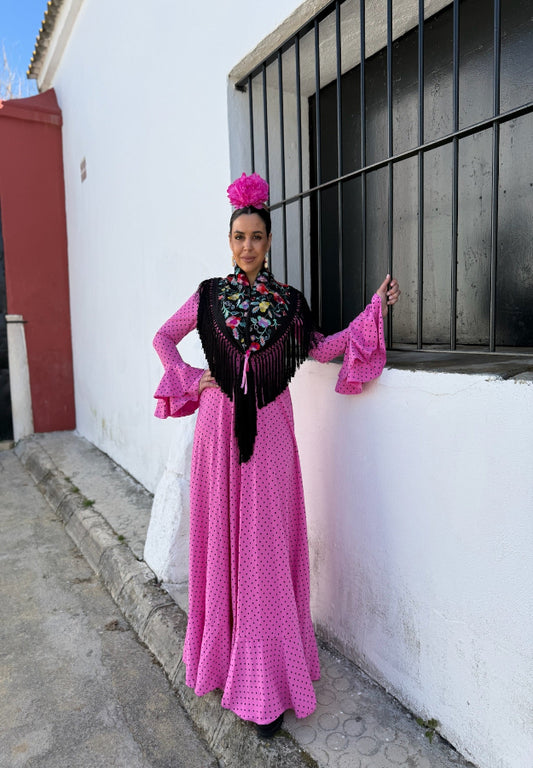 Traje Flamenca Almería Rosa