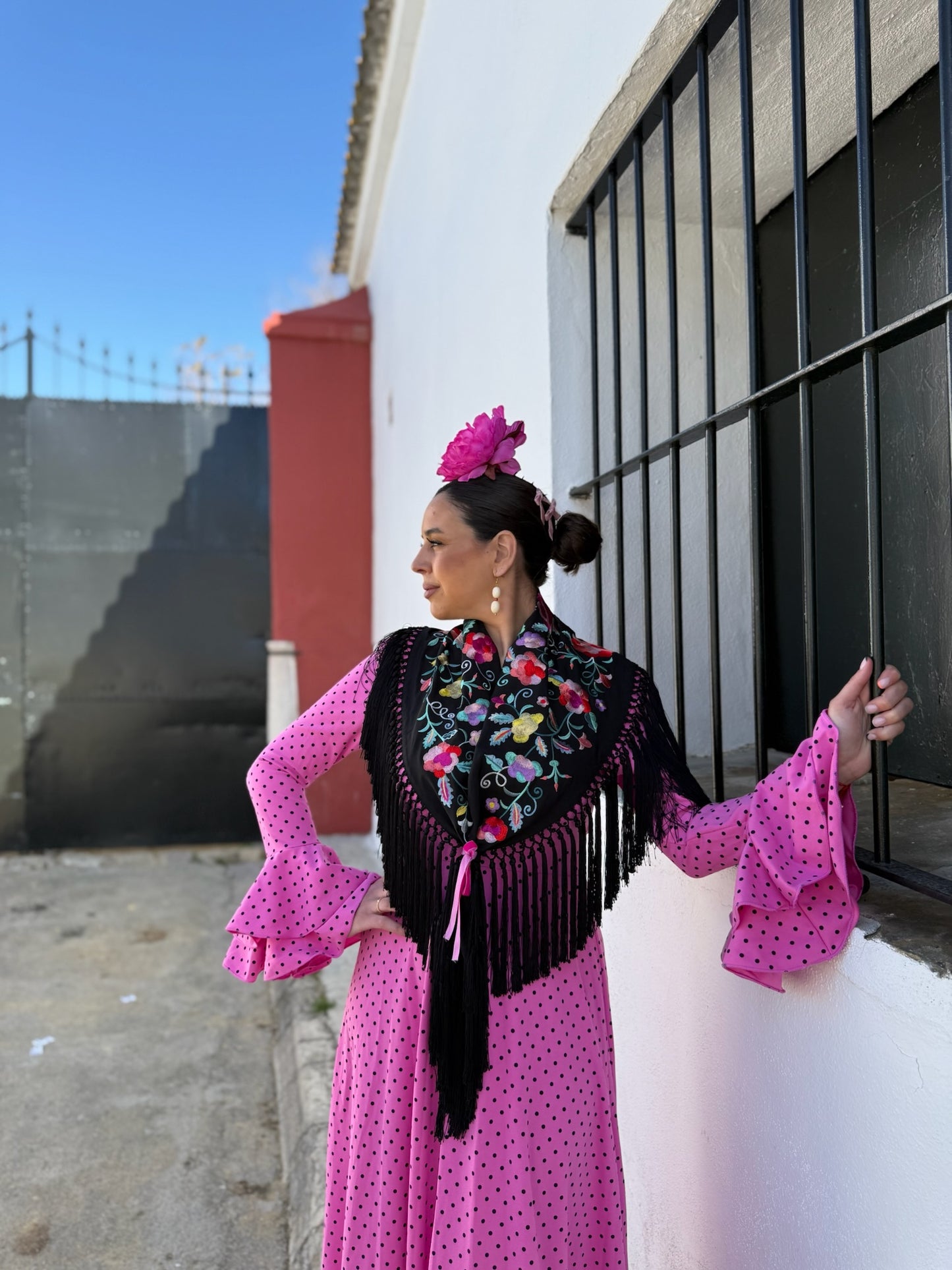 Traje Flamenca Almería Rosa