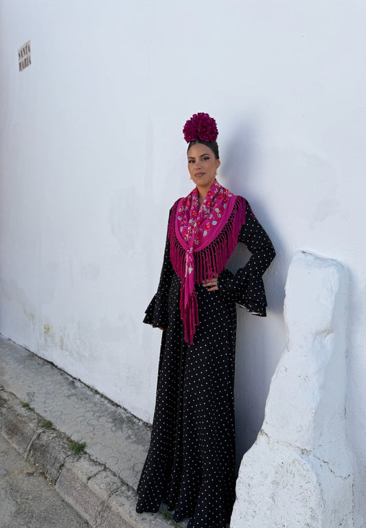 Traje Flamenca Almería Negro