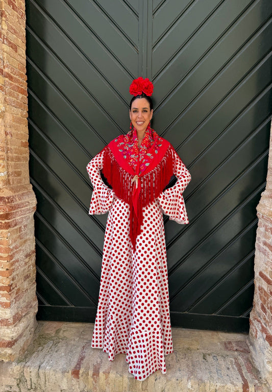 Traje Flamenca Cádiz Rojo