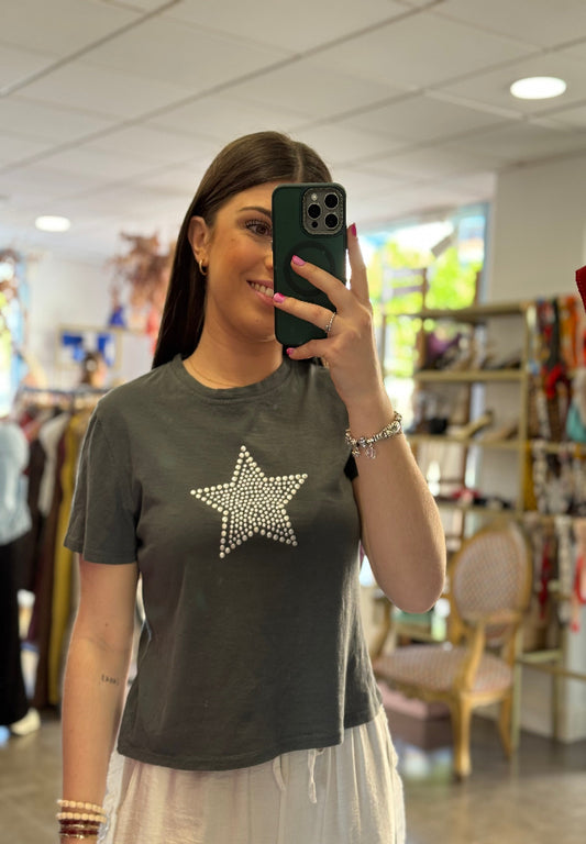 Camiseta estrella gris