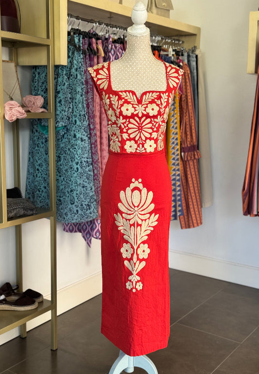 Conjunto Flora rojo