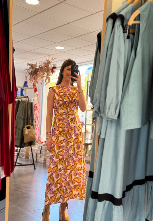 Vestido Vega mostaza