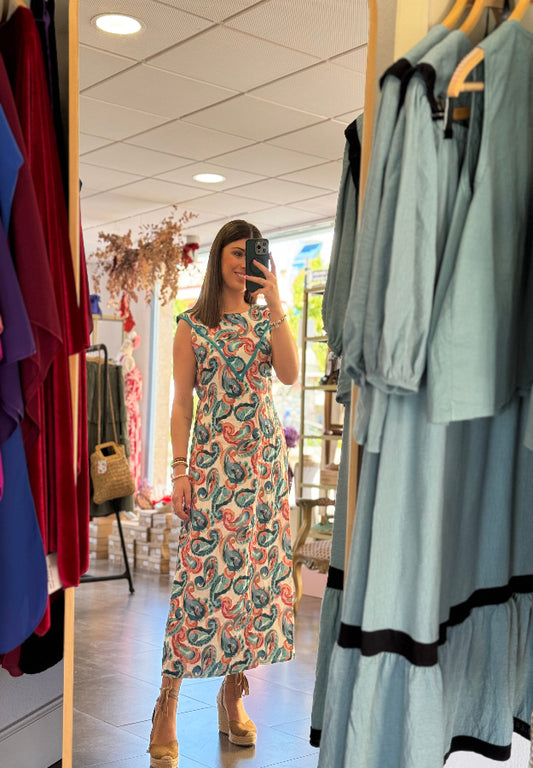 vestido Vega turquesa