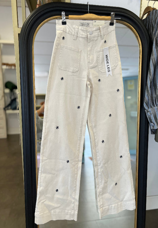 Pantalón beige estrellas