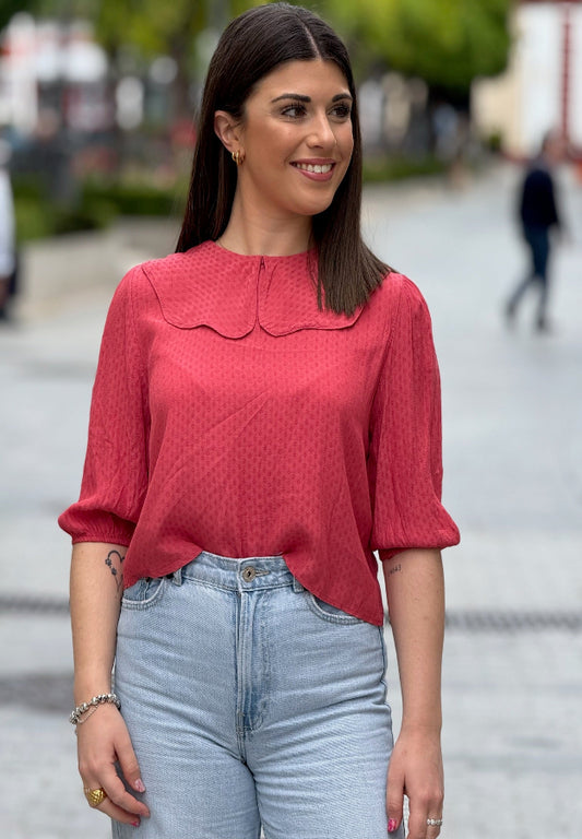 Blusa Minerva coral
