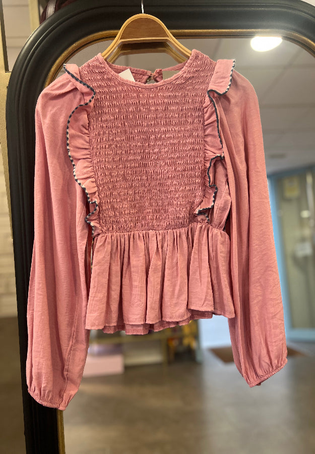 Blusa Volante Rosa Chicle